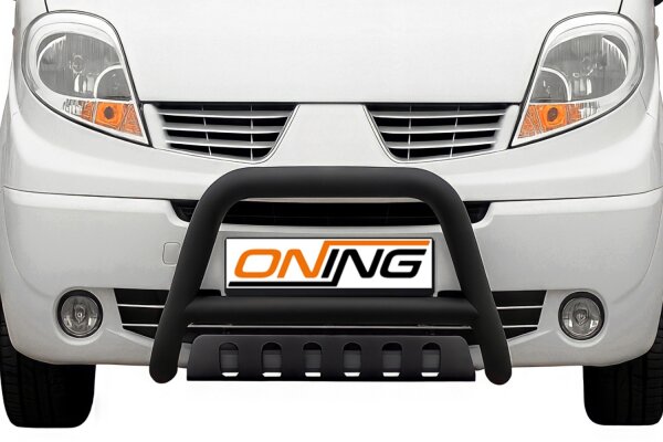 Frontbügel mit Unterfahrschutz für Renault Trafic II 2001-2014 SCHWARZ 70mm Gutachten