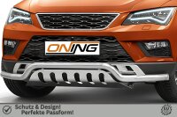 Frontbügel mit Unterfahrschutz für Seat Ateca 2016-2020 60mm breit Edelstahl Gutachten