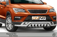 Frontbügel mit Unterfahrschutz für Seat Ateca 2016-2020 60mm breit Edelstahl Gutachten