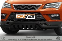 Frontbügel mit Unterfahrschutz für Seat Ateca 2016-2020 SCHWARZ 60mm breit Gutachten