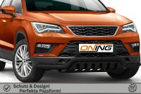 Frontbügel mit Unterfahrschutz für Seat Ateca 2016-2020 SCHWARZ 60mm breit Gutachten