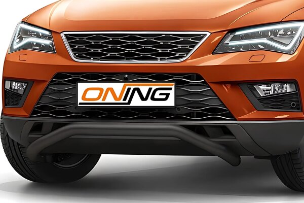 Frontbügel schmaler Frontschutzbügel für Seat Ateca 2016-2020 SCHWARZ 60mm Gutachten