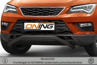 Frontbügel schmaler Frontschutzbügel für Seat Ateca 2016-2020 SCHWARZ 60mm Gutachten