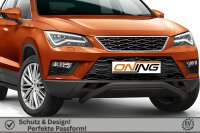 Frontbügel schmaler Frontschutzbügel für Seat Ateca 2016-2020 SCHWARZ 60mm Gutachten