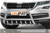 Frontbügel mit Unterbodenschutz für Skoda Kodiaq 2016-2021 60mm Frontschutzbügel Gutachten