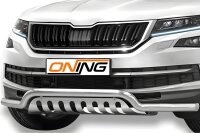 Frontbügel mit Unterfahrschutz für Skoda Kodiaq 2016-2021 60mm breit Edelstahl Gutachten