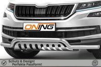 Frontbügel mit Unterfahrschutz für Skoda Kodiaq 2016-2021 60mm breit Edelstahl Gutachten