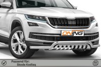 Frontbügel mit Unterfahrschutz für Skoda Kodiaq 2016-2021 60mm breit Edelstahl Gutachten