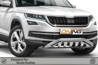 Frontbügel schmaler mit Unterfahrschutz für Skoda Kodiaq 2016-2021 60mm Gutachten