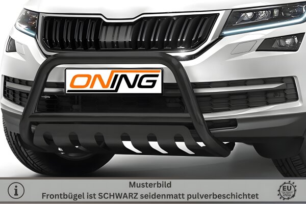 Frontbügel mit Unterfahrschutz für Skoda Kodiaq 2016-2021 SCHWARZ 60mm Edelstahl Gutachten