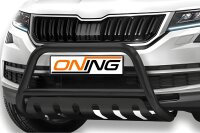 Frontbügel mit Unterfahrschutz für Skoda Kodiaq 2016-2021 SCHWARZ 60mm Edelstahl Gutachten