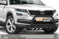 Frontbügel mit Unterfahrschutz für Skoda Kodiaq 2016-2021 SCHWARZ 60mm Edelstahl Gutachten