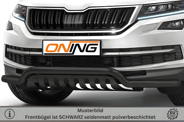 Frontbügel mit Unterfahrschutz für Skoda Kodiaq 2016-2021 SCHWARZ 60mm breit Gutachten
