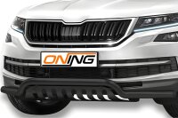 Frontbügel mit Unterfahrschutz für Skoda Kodiaq 2016-2021 SCHWARZ 60mm breit Gutachten