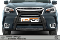 Frontbügel mit Querstreben für Subaru Forester SJ 2013-2019 SCHWARZ 70mm Edelstahl Gutachten