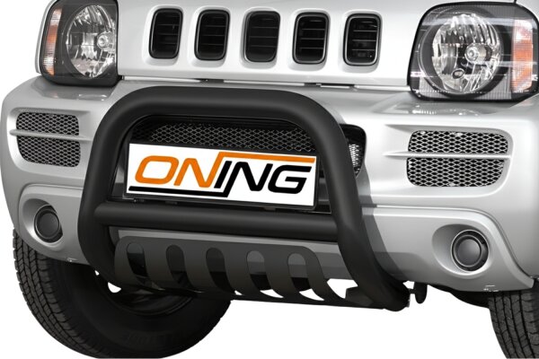 Frontbügel mit Unterfahrschutz für Suzuki Jimny FJ 2005-2012 SCHWARZ 70mm Edelstahl Gutachten
