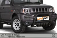 Frontbügel mit Unterfahrschutz für Suzuki Jimny FJ 2005-2012 SCHWARZ 70mm Edelstahl Gutachten