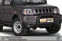 Frontbügel mit Querstreben für Suzuki Jimny FJ 2005-2012 SCHWARZ 70mm Edelstahl Gutachten