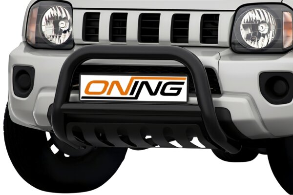 Frontbügel mit Unterfahrschutz für Suzuki Jimny FJ 2012-2018 SCHWARZ 70mm Edelstahl Gutachten