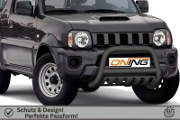 Frontbügel mit Unterfahrschutz für Suzuki Jimny FJ 2012-2018 SCHWARZ 70mm Edelstahl Gutachten