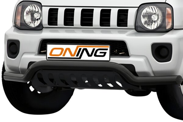 Frontbügel mit Unterfahrschutz für Suzuki Jimny FJ 2012-2018 SCHWARZ 70mm breit Gutachten