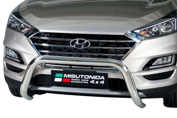 Frontbügel Edelstahl für Hyundai Tucson ab 2018- Ø76mm mit Gutachten Frontschutzbügel