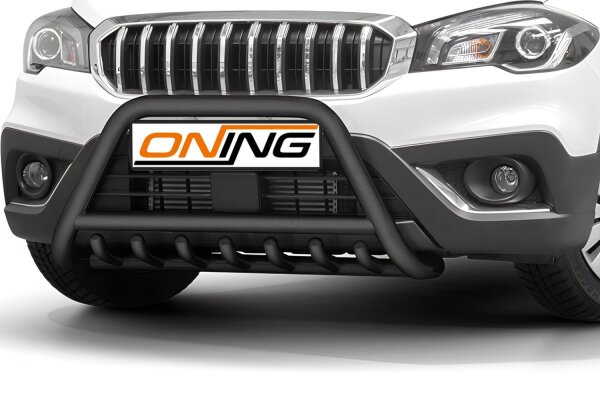 Frontbügel mit Unterbodenschutz für Suzuki SX4 S-Cross 2016-2021 SCHWARZ 60mm Gutachten