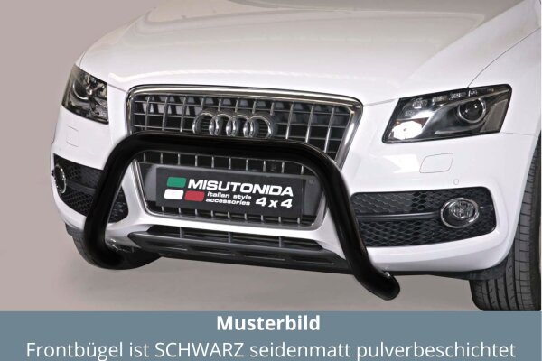 Frontbügel Edelstahl schwarz für Audi Q5 2008 - 2015 76mm mit Gutachten Frontschutzbügel