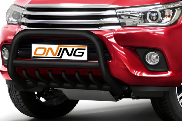 Frontbügel mit Unterbodenschutz für Toyota Hilux VIII 2015-2018 SCHWARZ 70mm Gutachten