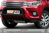 Frontbügel mit Unterbodenschutz für Toyota Hilux VIII 2015-2018 SCHWARZ 70mm Gutachten