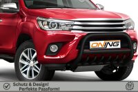 Frontbügel mit Unterbodenschutz für Toyota Hilux VIII 2015-2018 SCHWARZ 70mm Gutachten