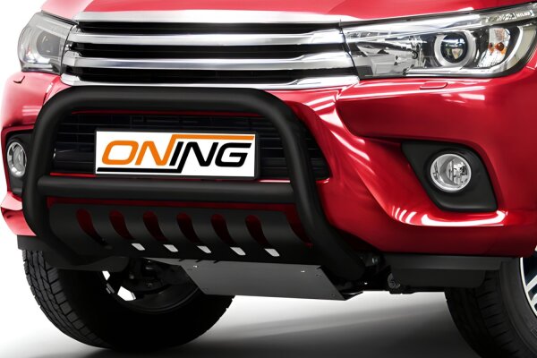 Frontbügel mit Unterfahrschutz für Toyota Hilux VIII 2015-2018 SCHWARZ 70mm Gutachten