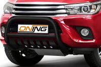 Frontbügel mit Unterfahrschutz für Toyota Hilux VIII 2015-2018 SCHWARZ 70mm Gutachten