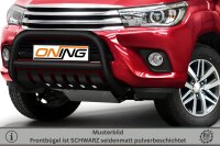 Frontbügel mit Unterfahrschutz für Toyota Hilux VIII 2015-2018 SCHWARZ 70mm Gutachten