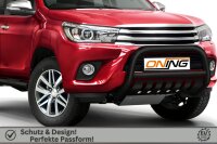 Frontbügel mit Unterfahrschutz für Toyota Hilux VIII 2015-2018 SCHWARZ 70mm Gutachten