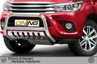 Frontbügel mit Unterfahrschutz für Toyota Hilux VIII 2015-2018 70mm Gutachten