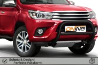 Frontbügel mit Querstreben für Toyota Hilux VIII N25 2015-2018 SCHWARZ 70mm Gutachten