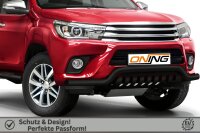 Frontbügel Unterfahrschutz für Toyota Hilux VIII 2015-2018 SCHWARZ 70mm breit Gutachten