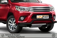 Frontbügel für Toyota Hilux VIII 2015-2018 SCHWARZ 70mm breit Edelstahl Gutachten