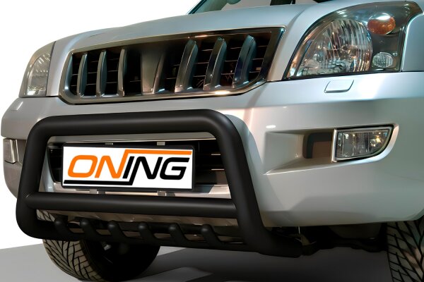 Frontbügel mit Unterbodenschutz für Toyota Land Cruiser J12 2002-2009 SCHWARZ 70mm