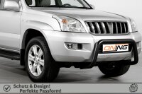 Frontbügel für Toyota Land Cruiser J12 2002-2009 SCHWARZ 70mm Frontschutzbügel Gutachten