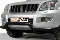 Frontbügel für Toyota Land Cruiser J12 2002-2009 SCHWARZ 76mm breit Edelstahl Gutachten