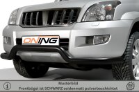 Frontbügel für Toyota Land Cruiser J12 2002-2009 SCHWARZ 76mm breit Edelstahl Gutachten