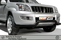 Frontbügel für Toyota Land Cruiser J12 2002-2009 SCHWARZ 76mm breit Edelstahl Gutachten