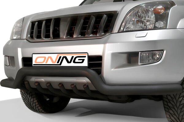 Frontbügel Unterbodenschutz für Toyota Land Cruiser J12 02-09 SCHWARZ 76mm breit