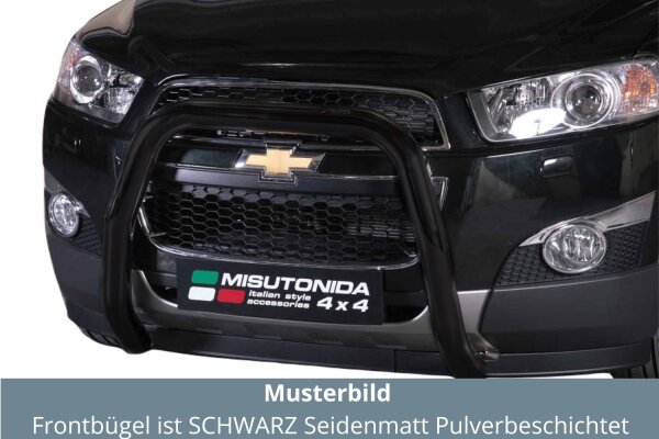 Frontbügel Edelstahl schwarz für Chevrolet Captiva 2011- Ø76mm