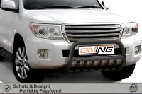 Frontbügel Unterbodenschutz für Toyota Land Cruiser V8 J20 2012- SCHWARZ 70mm Gutachten