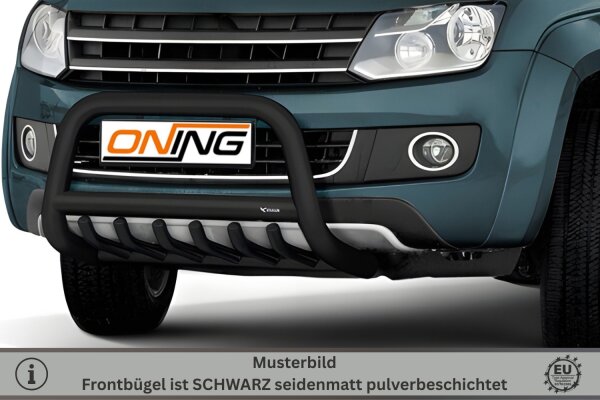 Frontbügel mit Unterbodenschutz für VW Amarok 2H 2010-2016 SCHWARZ 70mm Edelstahl Gutachten