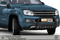 Frontbügel mit Unterfahrschutz für VW Amarok 2H 2010- SCHWARZ 70mm Edelstahl Gutachten