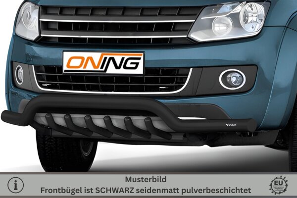Frontbügel mit Unterbodenschutz für VW Amarok 2H 2010- SCHWARZ 70mm breit Gutachten